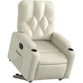 vidaXL Fauteuil relax avec releveur électrique Crème similicuir