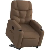 vidaXL Fauteuil relax releveur électrique brun Tissu