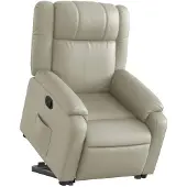 vidaXL Fauteuil relax avec releveur Crème Similicuir
