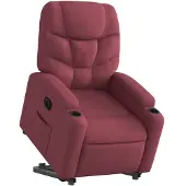 vidaXL Fauteuil relax avec releveur électrique Tissu rouge vin