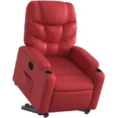 vidaXL Fauteuil relax releveur électrique rouge similicuir
