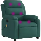 vidaXL Fauteuil de massage vert foncé Tissu