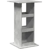 vidaXL Table de bar avec étagères gris béton 60x60x102 cm Bois composite
