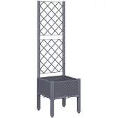 vidaXL Jardinière avec treillis bleu gris 40x40x142 cm PP