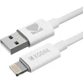 Kodak 30425996, 1 m, Lightning, USB A, Mâle, Mâle, Blanc