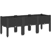 vidaXL Jardinière avec pieds noir 120x40x42 cm PP