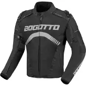 Bogotto Boomerang blouson textile étanche pour moto, noir/gris, XS