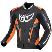 Berik Veste en cuir pour moto Air-B, noir/orange, 52