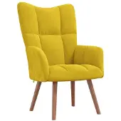 vidaXL Fauteuil relax jaune moutarde velours