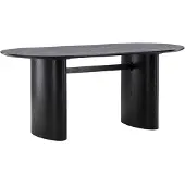 Ebuy24 Isolde table de salle à manger 90x180cm noir.
