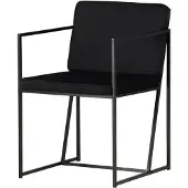 Ebuy24 Richmond chaise de salle à manger avec accoudoirs, velours noir.