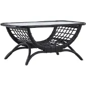 Ebuy24 Moana table de jardin table d'appoint 60x96cm noir.