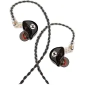 Intezze Casque intra-auriculaire ALPHA avec convertisseurs dynamiques et câble détachable argenté Noir (Filaire), Écouteurs, Noir