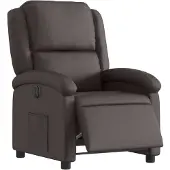 vidaXL Fauteuil relax électrique marron foncé cuir véritable