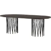 Ebuy24 Stone table de salle à manger 100x220cm noir, marron.