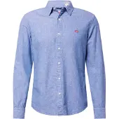 Levi's Chemise 'Battery Housemark Slim Fit Shirt' bleu chiné / rouge