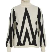 Object Ray High Neck Sweater Beige L Femme
