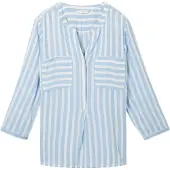 Tom Tailor Chemisier bleu clair / blanc