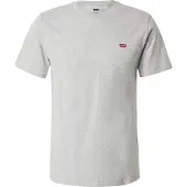 Levi's T-Shirt 'SS Original HM Tee' gris chiné / rouge / blanc