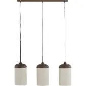 Light & Living Suspension 3 lumières Dania Imprimé bois foncé
