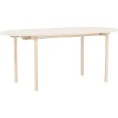 Ebuy24 Andy table de salle à manger ovale 90x180 cm whitewash.