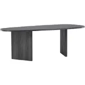Ebuy24 Grönvik table de salle à manger ovale 100x220 cm noir.