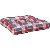 vidaXL Coussin de palette motif à carreaux rouge tissu