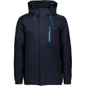 CMP Veste pour homme à capuche et fermeture éclair avec aération N950, noir et bleu, taille 56