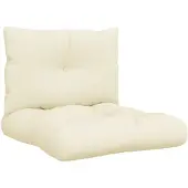 vidaXL Coussins de palette lot de 2 crème tissu