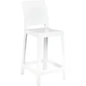 Beliani Lot de 2 tabourets de bar en plastique blanc transparent, 99 cm, pour cuisine ou salle à manger