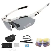 RockBros Unisexe, Lunettes de sport, 10002 lunettes polarisantes pour cyclistes - blanc (Noir, Blanc), Blanc