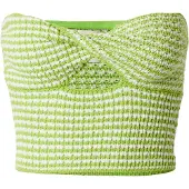ABOUT YOU x Laura Giurcanu Tops en tricot vert / blanc
