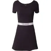 Tommy Hilfiger Femmes, Robe, Tjw Femme Logo Tape Robe Fit & Flare, Noir, (S)