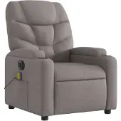 vidaXL Fauteuil de massage électrique Taupe Tissu