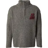 FCBM Pull-over 'Carl' gris chiné / rouge cerise