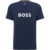 BOSS T-Shirt bleu marine / blanc
