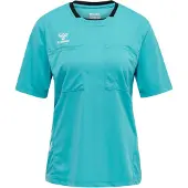 Hummel T-shirt fonctionnel 'Referee Chevron' aqua / noir / blanc