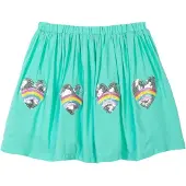 MINOTI Jupe turquoise / jaune / rose / argent