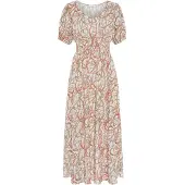 LASCANA Robe crème / vert / orange foncé