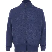 ALEKO Vestes en maille bleu chiné
