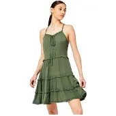 Superdry Vintage Broderie Cami Sleeveless Dress Vert M Femme