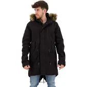Superdry Vintage Miltry Faux Fur Jacket Noir 2XL Homme