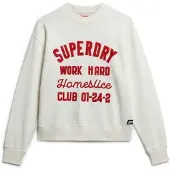 Superdry Workwear Embroiderer Loose Sweatshirt Blanc 2XS Femme