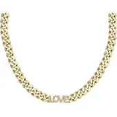 La Petite Story Letter Love Pave Necklace Doré Femme