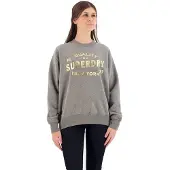 Superdry Luxe Metallic Logo Sweatshirt Gris 2XS Femme