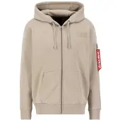 Alpha industries Back Print Full Zip Sweatshirt Beige M Homme