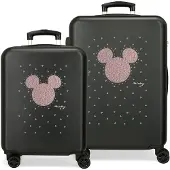 Joumma Lot de 2 valises à roulettes Disney Mickey Stud ABS