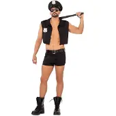 MOM Police Man Costume Noir M-L Enfants