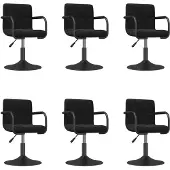 vidaXL Chaise de salle à manger 6 pcs. Pivotant Noir Velours