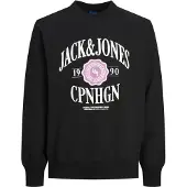 Jack & Jones Sweat-shirt rose / noir / blanc